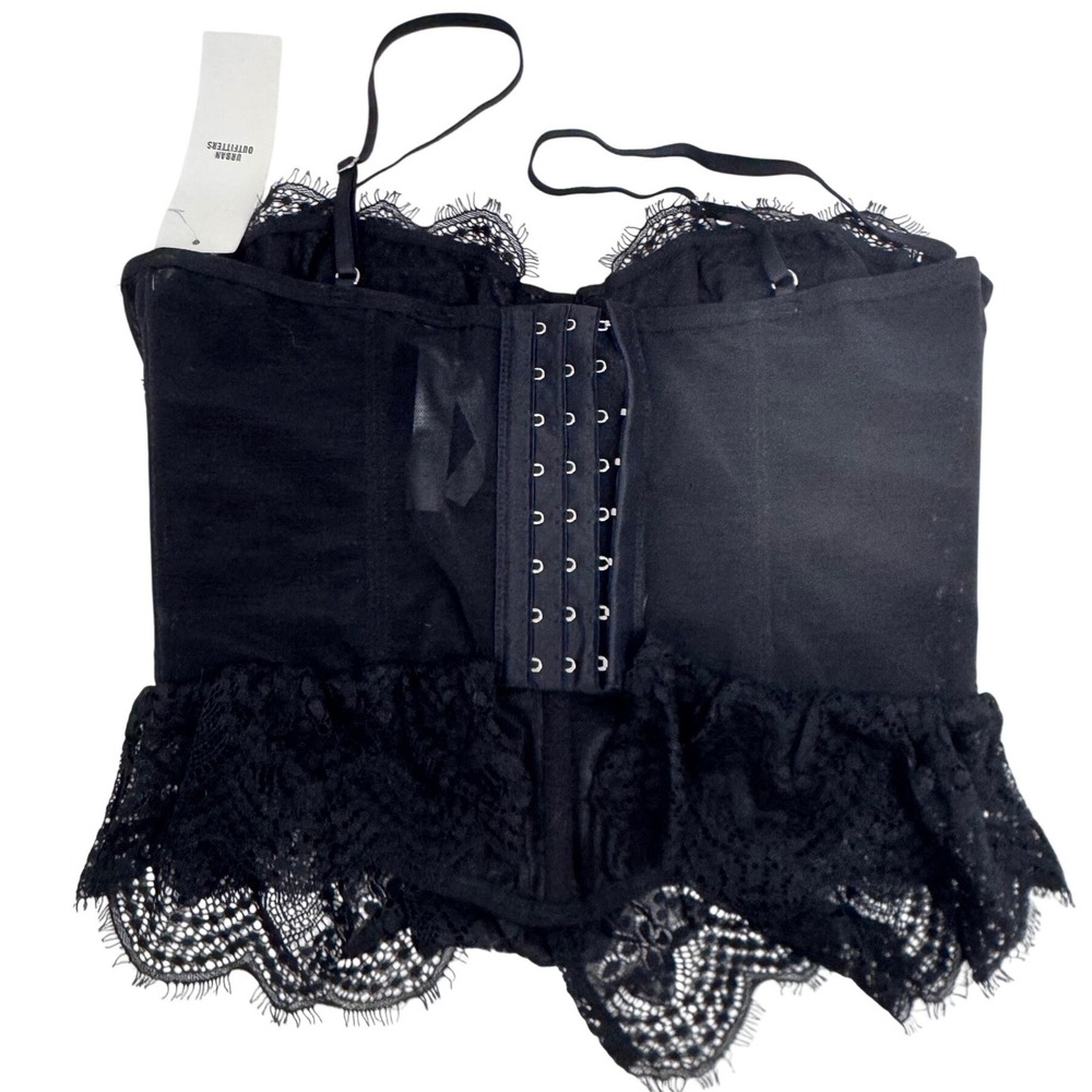 Urban Outfitters Out From Under Black Lace Corset Top Underwire Bustier Sz L NWT - Picture 2 of 5